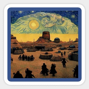 Starry Night in Mos Eisley Tatooine Sticker